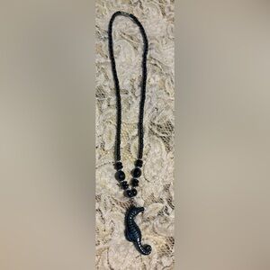 Black Beaded Necklaces with Charms 18 in
